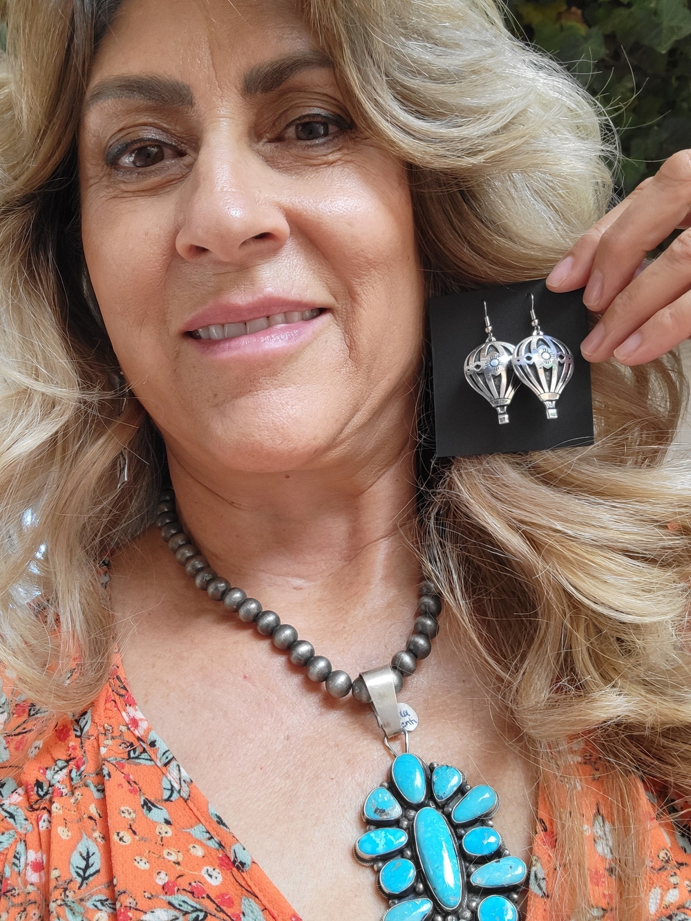 Silver Hot Air Balloon Dangle Earrings - Silver